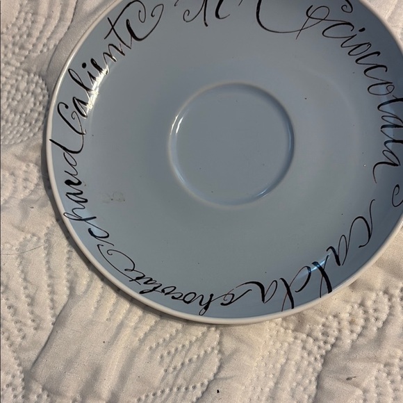 Elegant Blue Script Teacup and Saucer Set - Picture 6 of 6